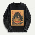 Japanese vintage wash double layer tee