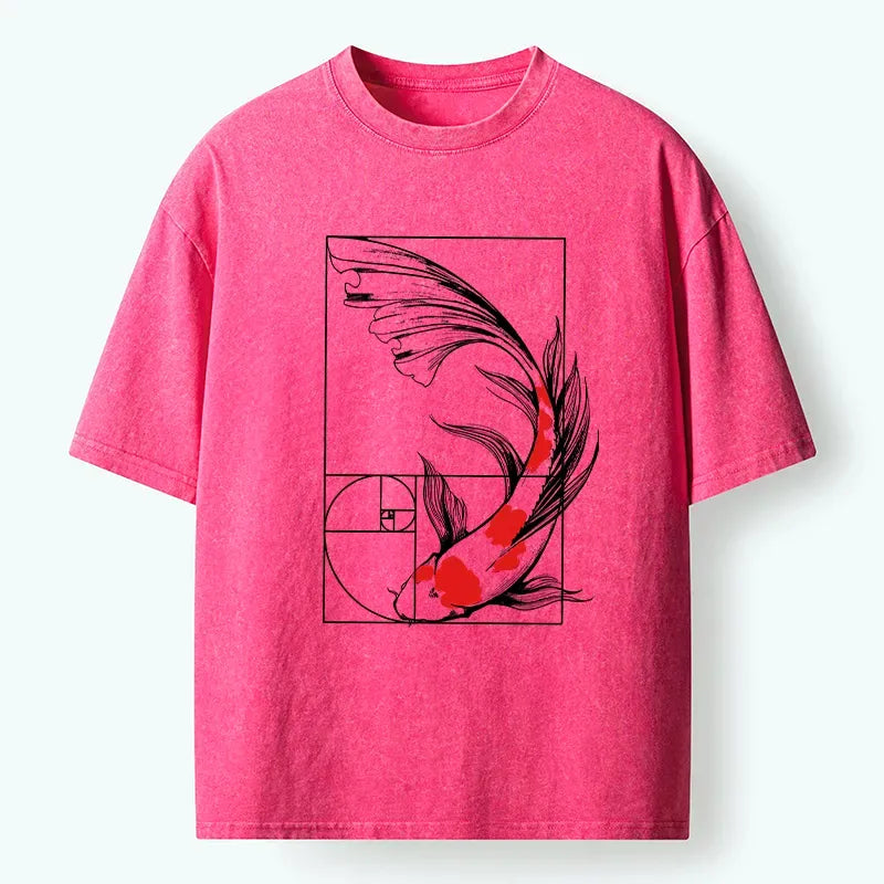 Kyoto-Lion Golden Ratio Koi Washed T-Shirt