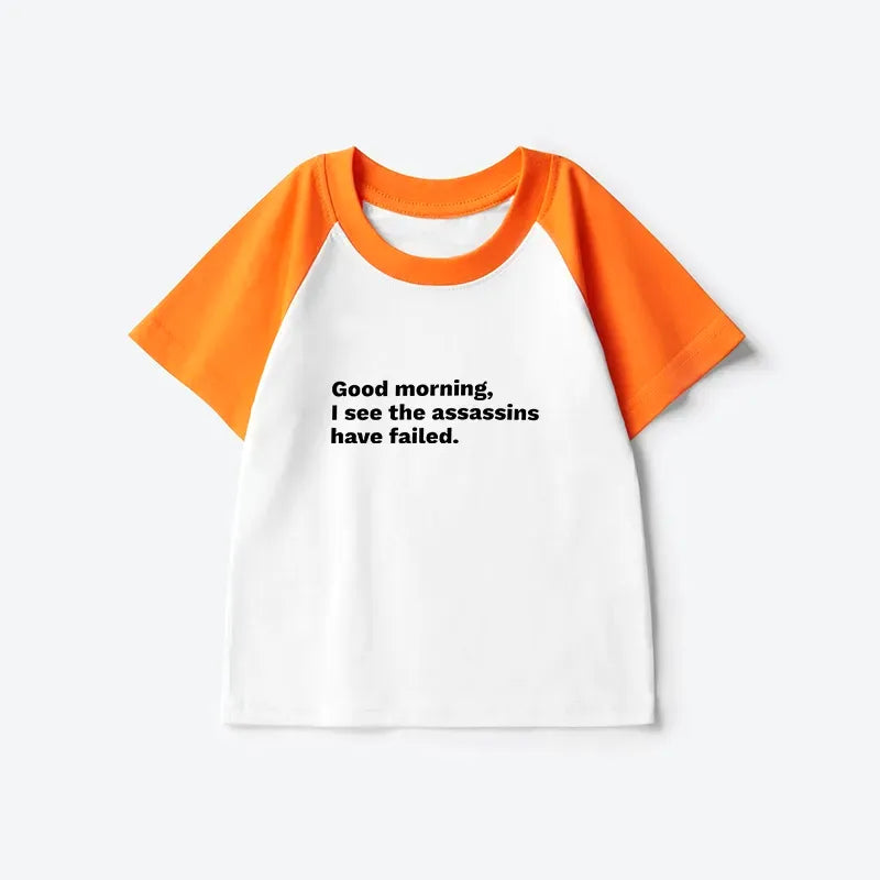 Kyoto-Lion Assassins Failed Morning Quote Art Kids Raglan T-shirt