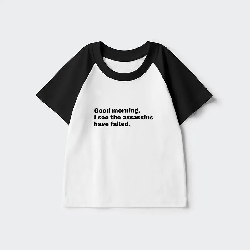 Kyoto-Lion Assassins Failed Morning Quote Art Kids Raglan T-shirt