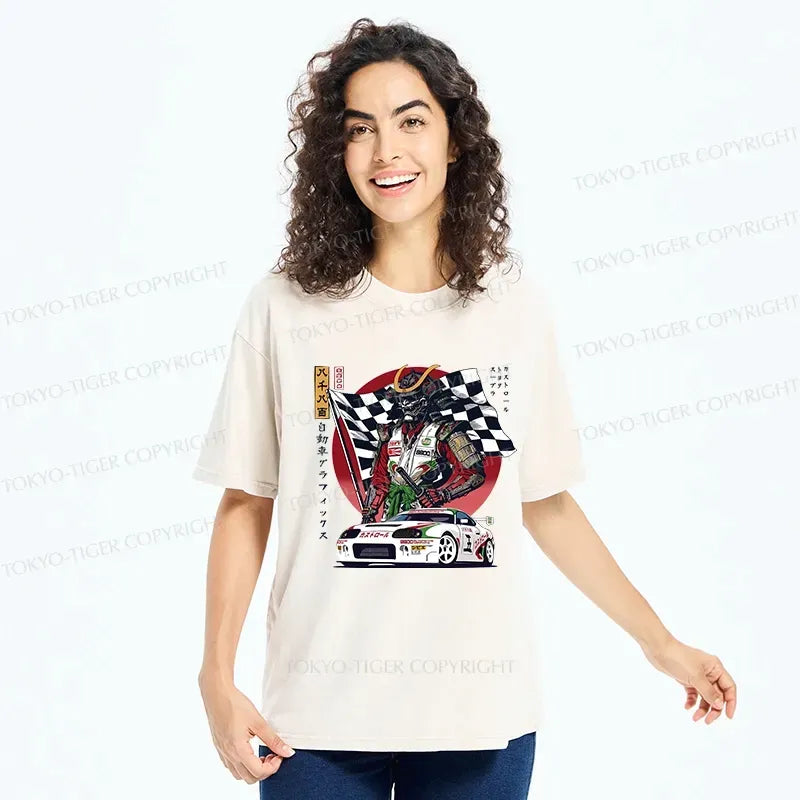 Kyoto-Lion Samurai Racer Washed T-Shirt