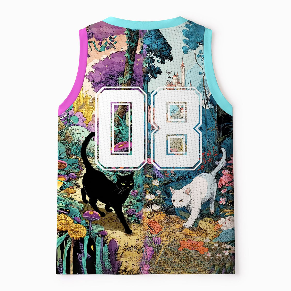 Kyoto-Lion A Tale Of Two Cats In An Enchanted Forest Mesh Tank Top