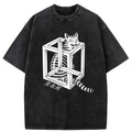 Kyoto-Lion Schrodinger's Miserable Cat Washed T-Shirt