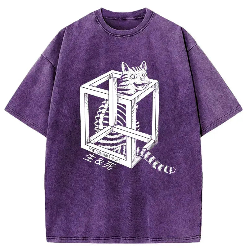 japanese vintage cat t-shirt for daily wear