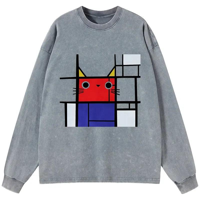 japanese vintage style unisex cotton cat t shirt