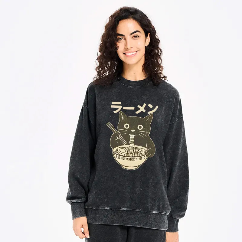 Japanese Cat Ramen Sweatshirt for Gift Idea