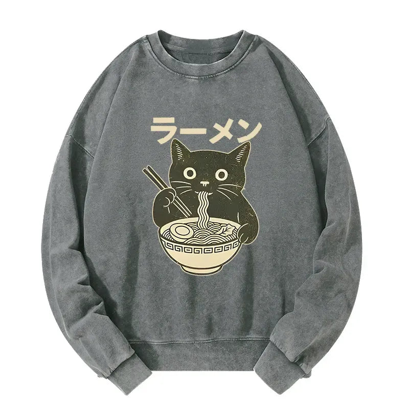 Japanese Cat Ramen Sweatshirt for Gift Idea