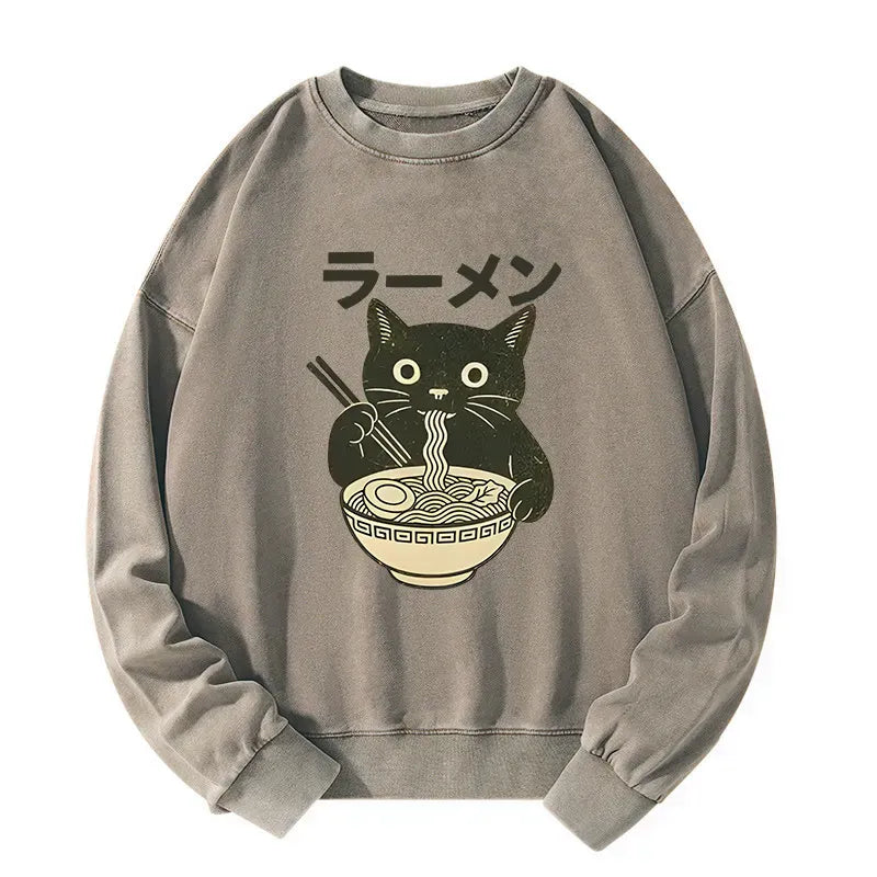 Japanese Cat Ramen Sweatshirt for Gift Idea