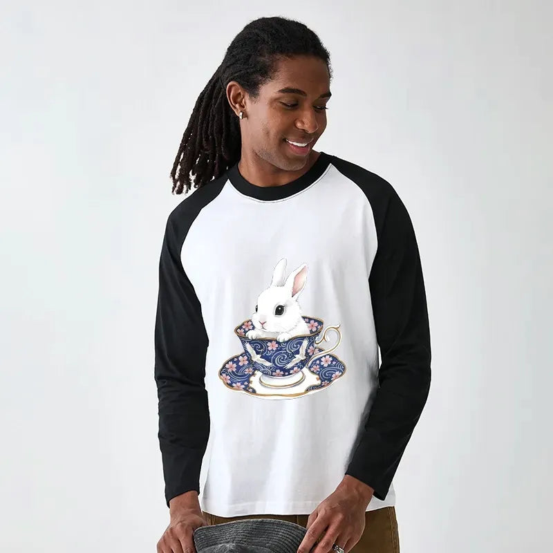 japanese cute rabbit raglan long sleeve t-shirt