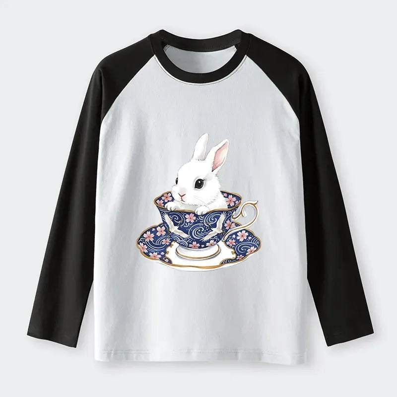 cute rabbit tea set shirt for daily wear