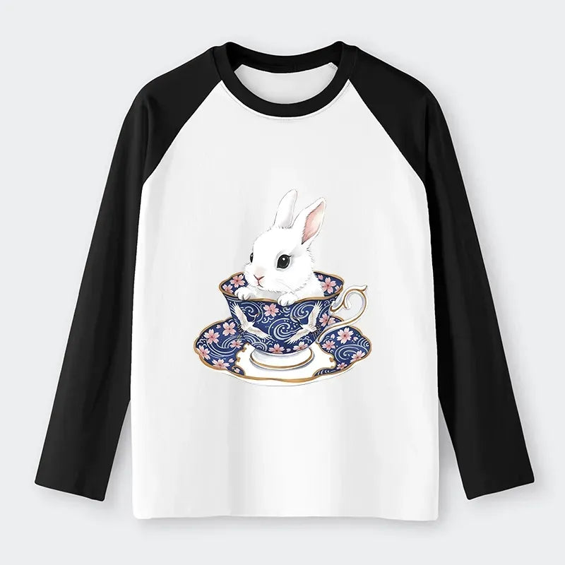 cute rabbit tea set shirt for daily wear