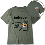Kyoto-Lion Funny Shiba Refusing To Behave Front Back Classic T-Shirt