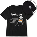 Kyoto-Lion Funny Shiba Refusing To Behave Front Back Classic T-Shirt