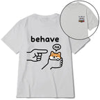 Kyoto-Lion Funny Shiba Refusing To Behave Front Back Classic T-Shirt