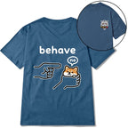 Kyoto-Lion Funny Shiba Refusing To Behave Front Back Classic T-Shirt