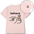Kyoto-Lion Funny Shiba Refusing To Behave Front Back Classic T-Shirt