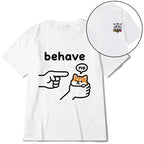 Kyoto-Lion Funny Shiba Refusing To Behave Front Back Classic T-Shirt