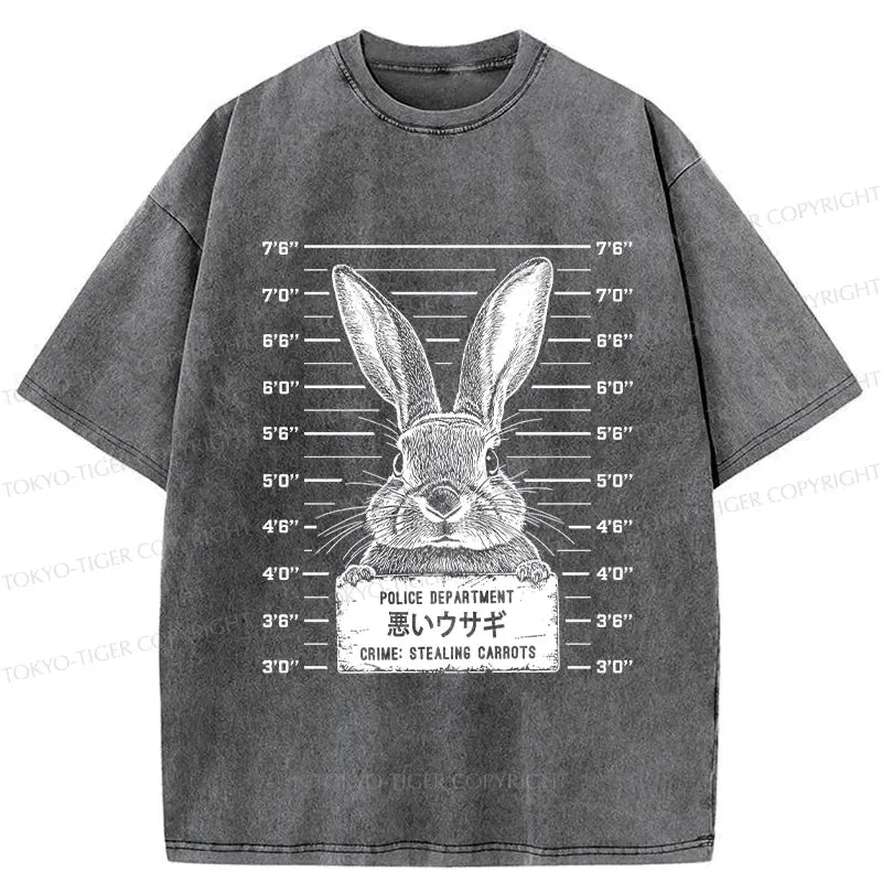 Japanese Rabbit Washed T-Shirt for Daily Wear