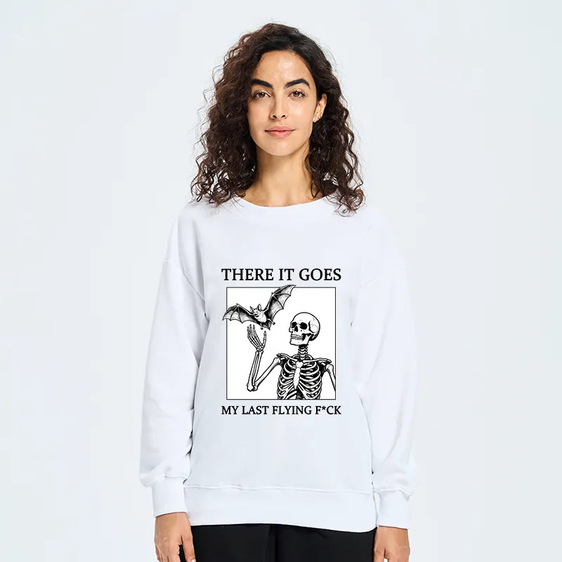 Kyoto-Lion Funny Skeleton Bat Meme Classic Sweatshirt