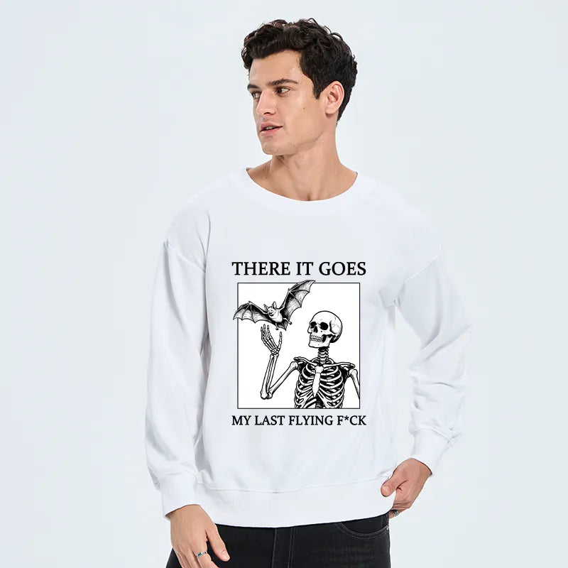 Kyoto-Lion Funny Skeleton Bat Meme Classic Sweatshirt