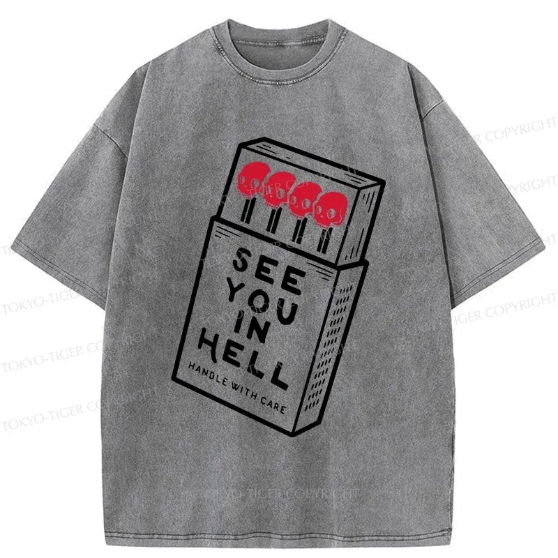 Kyoto-Lion Skull In A Matchbox Washed T-Shirt