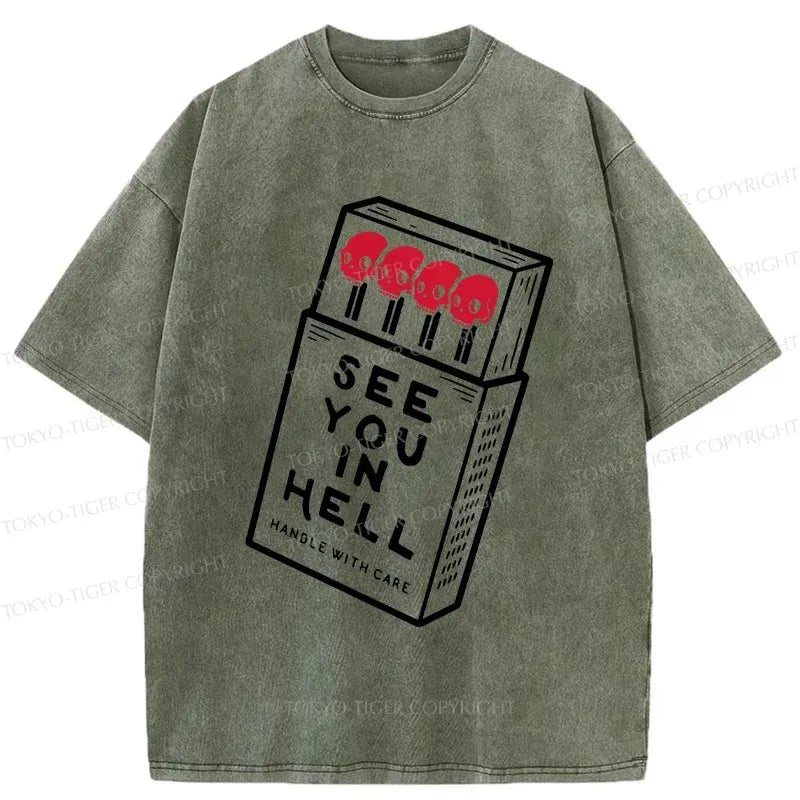 Kyoto-Lion Skull In A Matchbox Washed T-Shirt