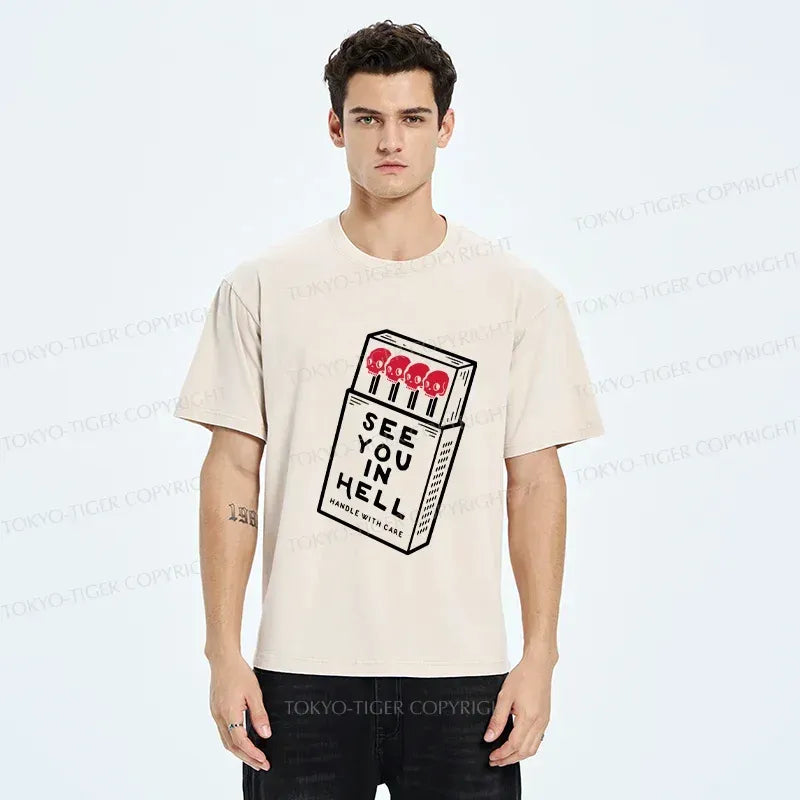 Kyoto-Lion Skull In A Matchbox Washed T-Shirt