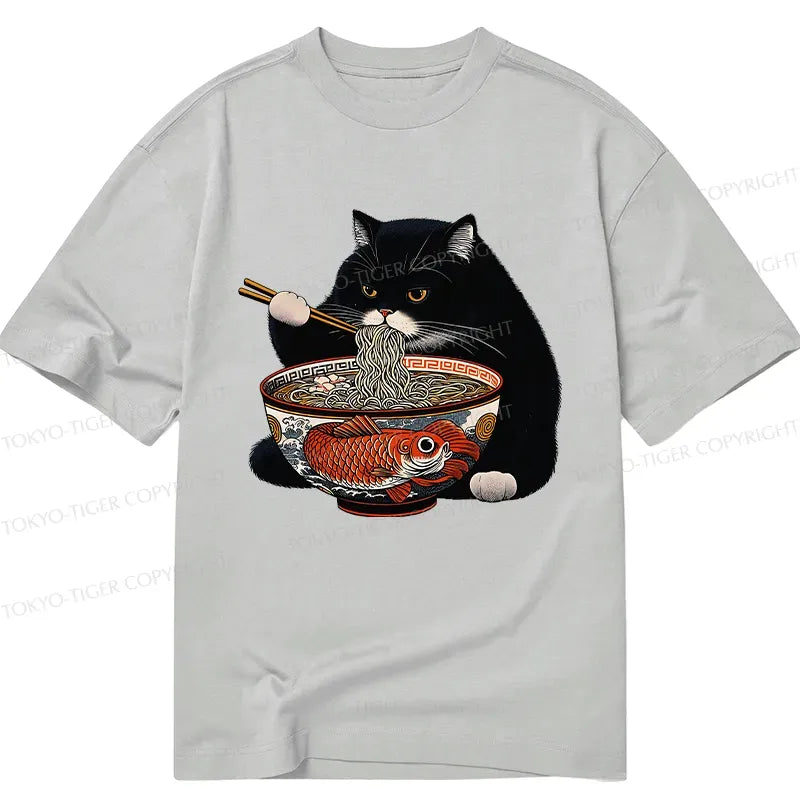 Funny Fat Cat Ramen T-Shirt for Gift