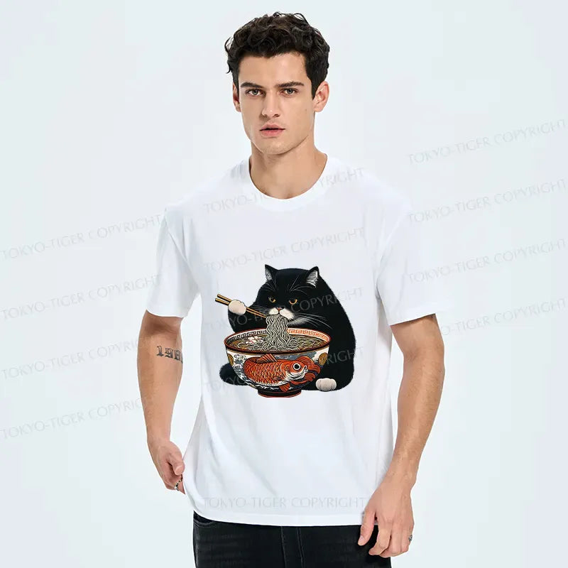 Funny Fat Cat Ramen T-Shirt for Gift