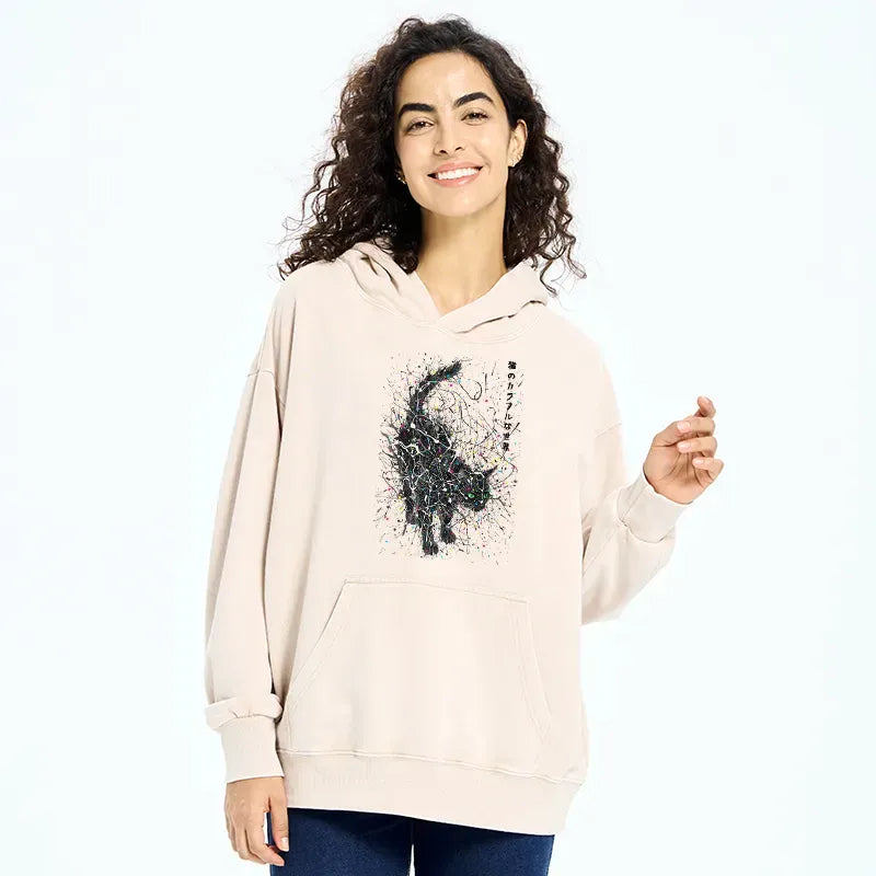 Kyoto-Lion In The Spectrum Of Cats Washed Hoodie
