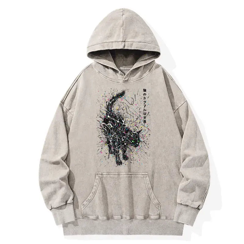 Kyoto-Lion In The Spectrum Of Cats Washed Hoodie