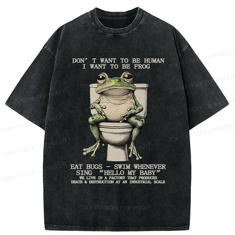 Kyoto-Lion I Just Want To Be A Frog Washed T-Shirt