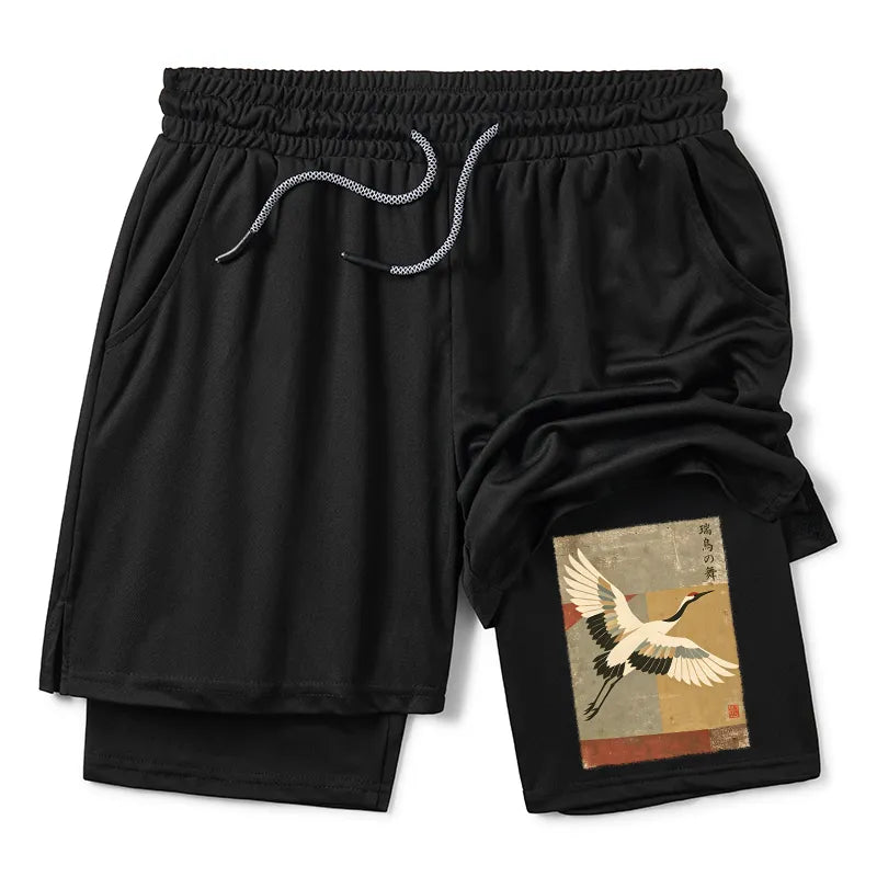 Kyoto-Lion Crane Spirit Training Shorts