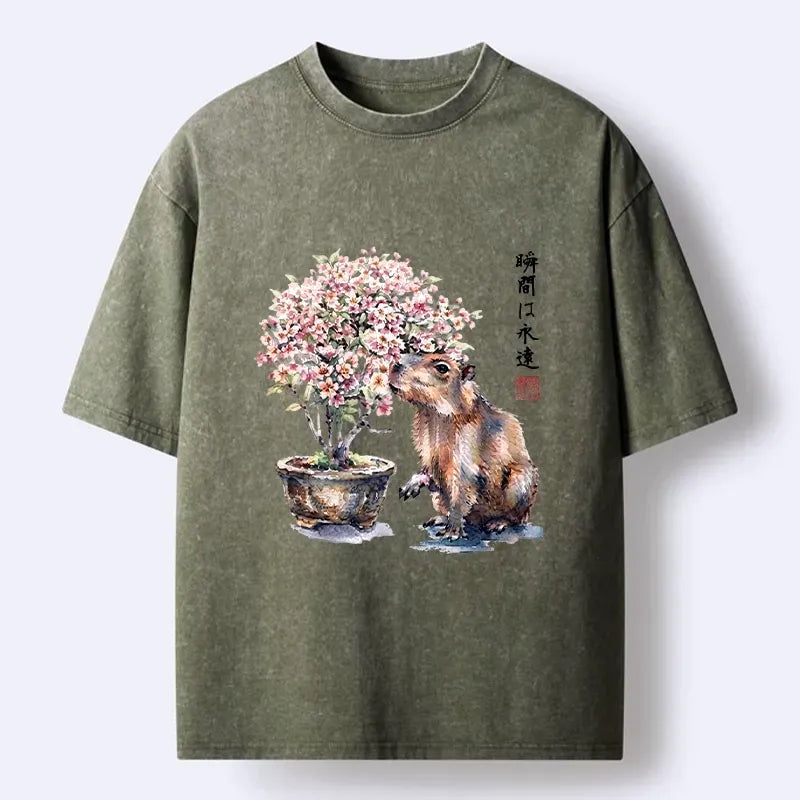 Kyoto-Lion Spring Sakura Art Tee