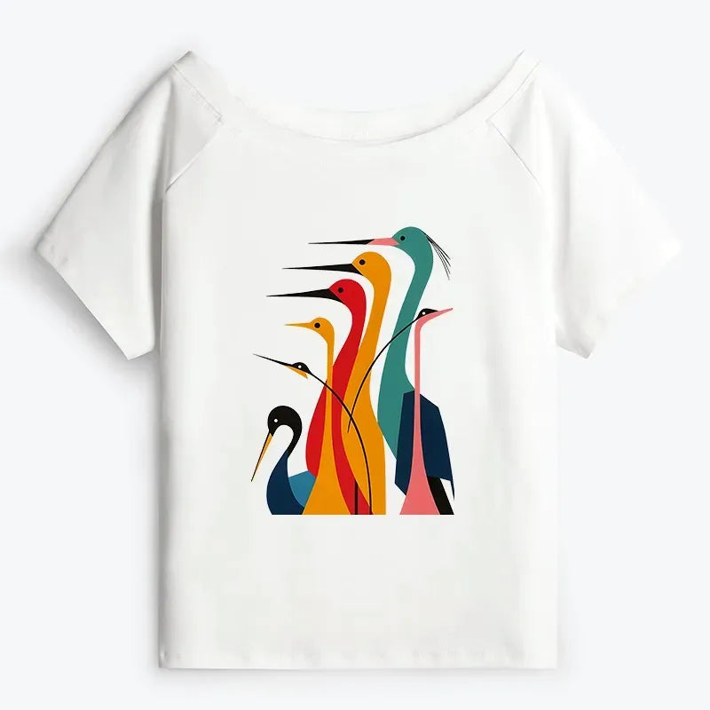 Traditional Japanese Crane Tee Free Shipping