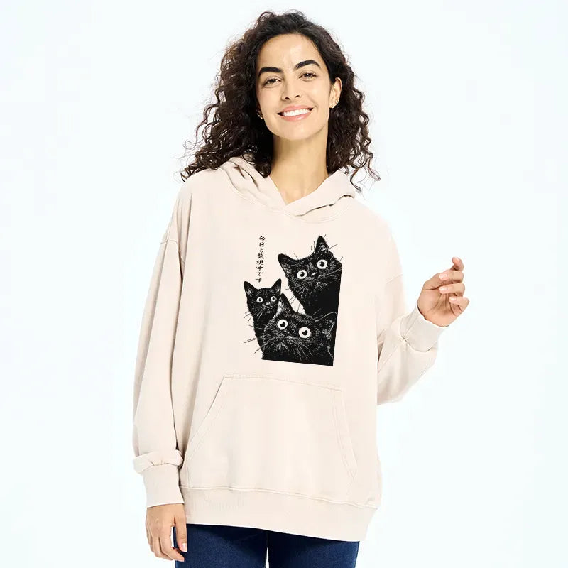 Japanese Vintage Washed Hoodie for Daily Wear