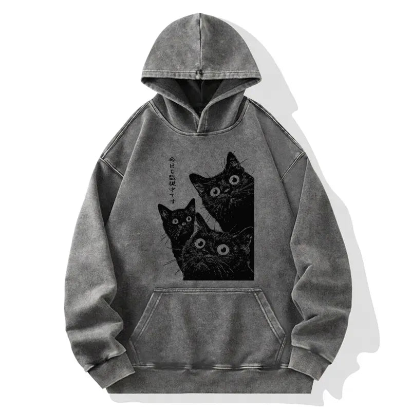 Three Cats Japanese Streetwear Hoodie Best Seller