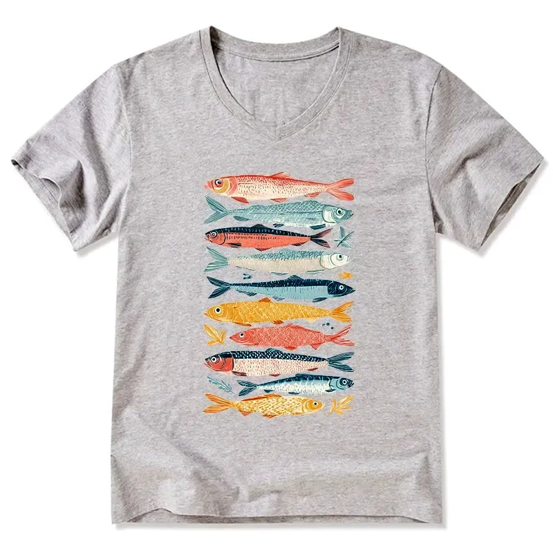 Best Seller Japanese Fish V-Neck T-Shirt