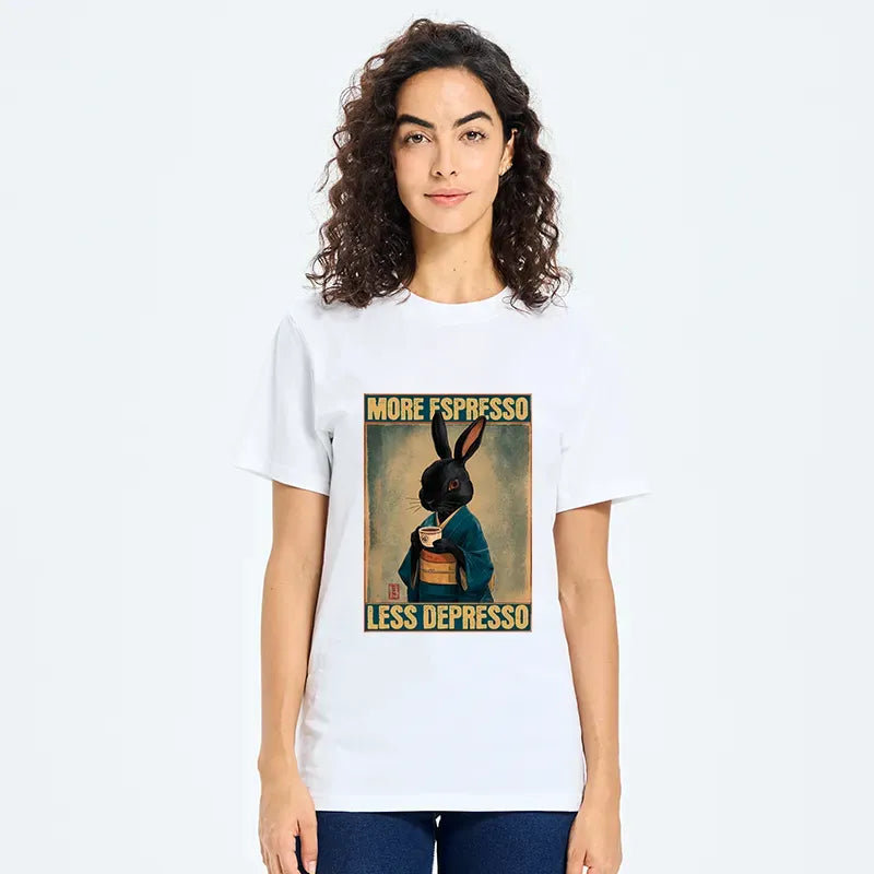 Kyoto-Lion More Espresso Less Depresso Rabbit Classic T-Shirt
