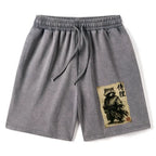 Kyoto-Lion Retro Raccoon Samurai Washed Shorts