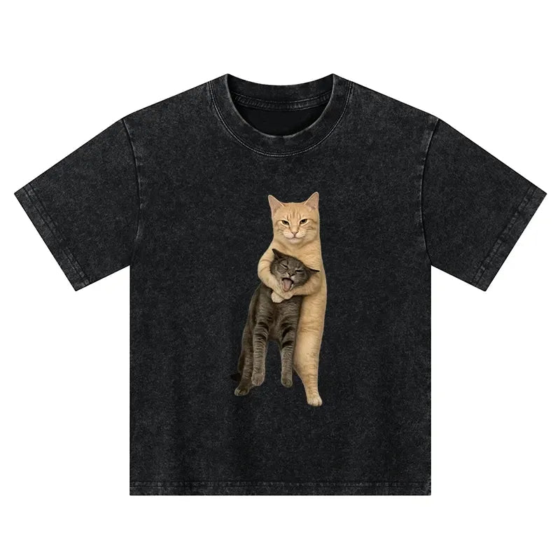 Japanese Vintage Cat T-Shirt for Kids