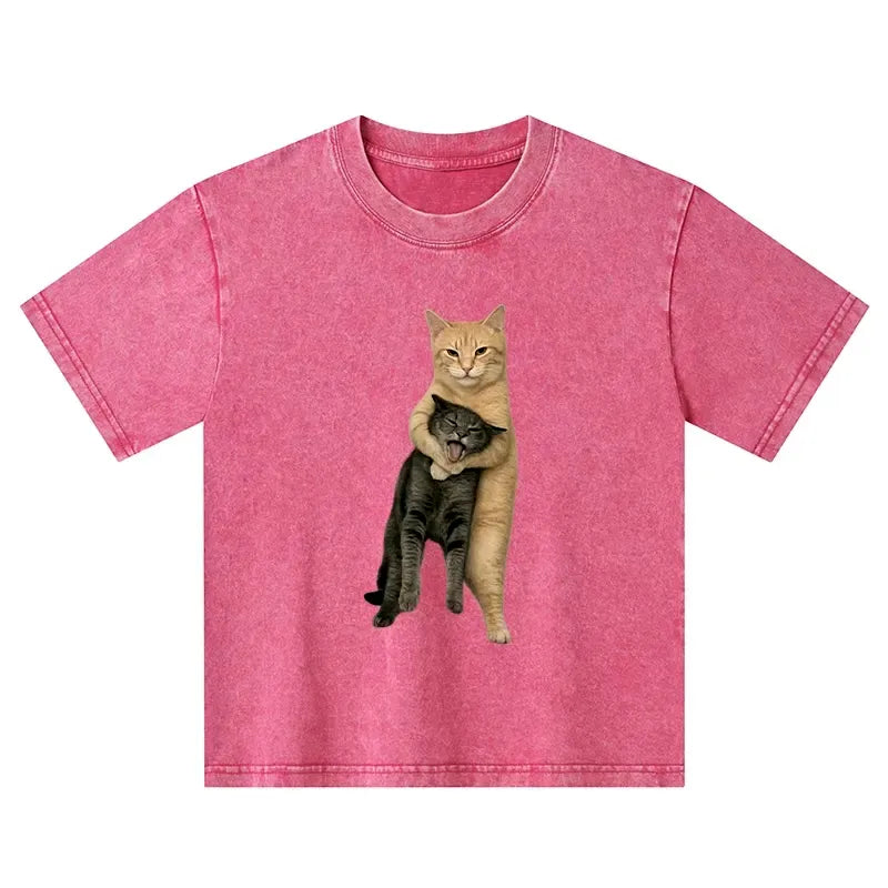 Japanese Vintage Cat T-Shirt for Kids