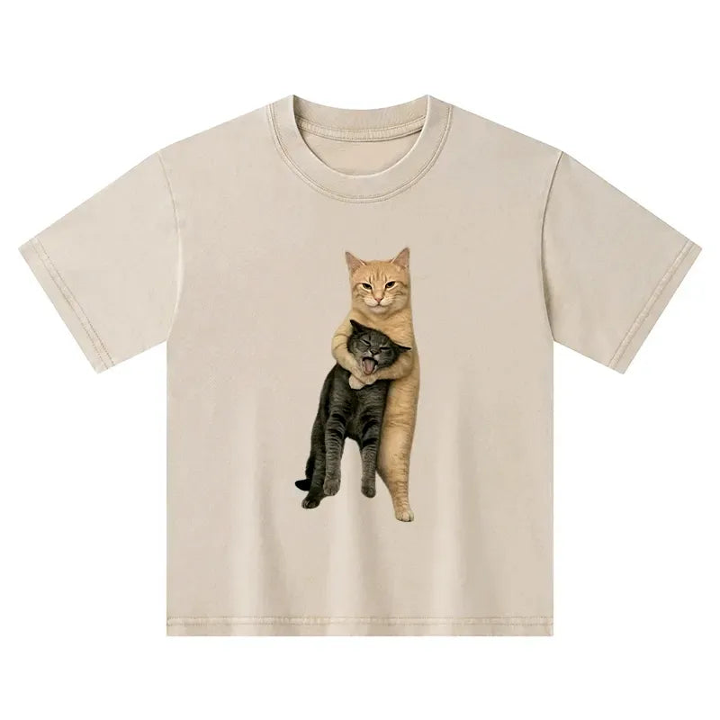 Washed Cat T-Shirt for Streetwear Style
