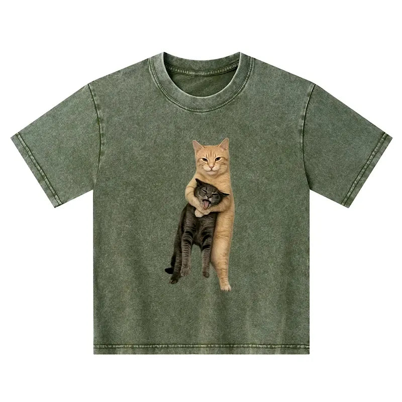 Japanese Vintage Cat T-Shirt for Kids