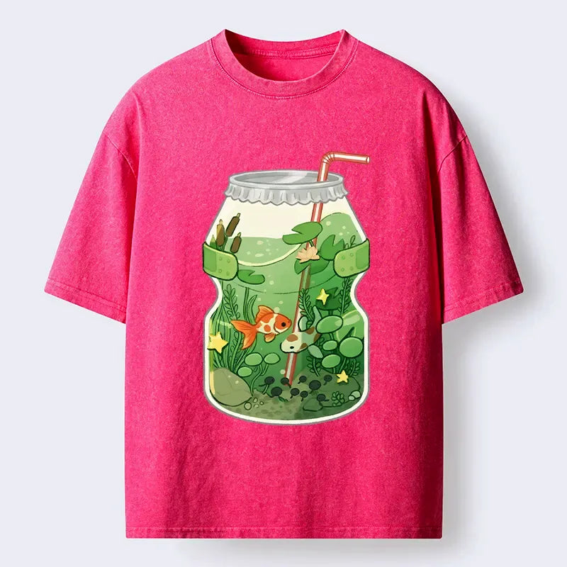 Washed unisex t-shirt for summer vacation