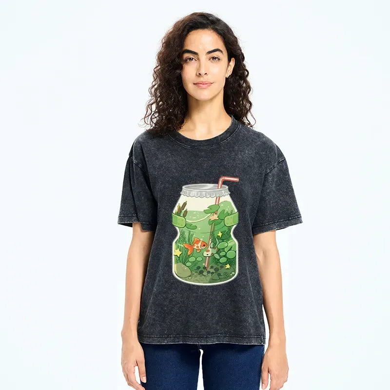 Kyoto Lion world in a bottle tee for gift idea