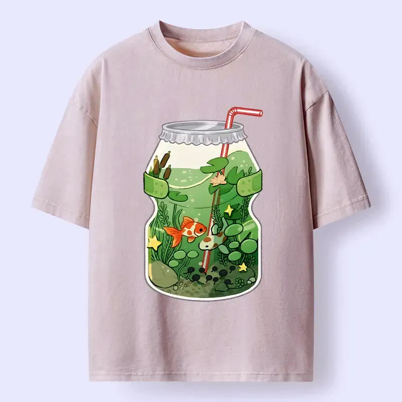 Washed unisex t-shirt for summer vacation