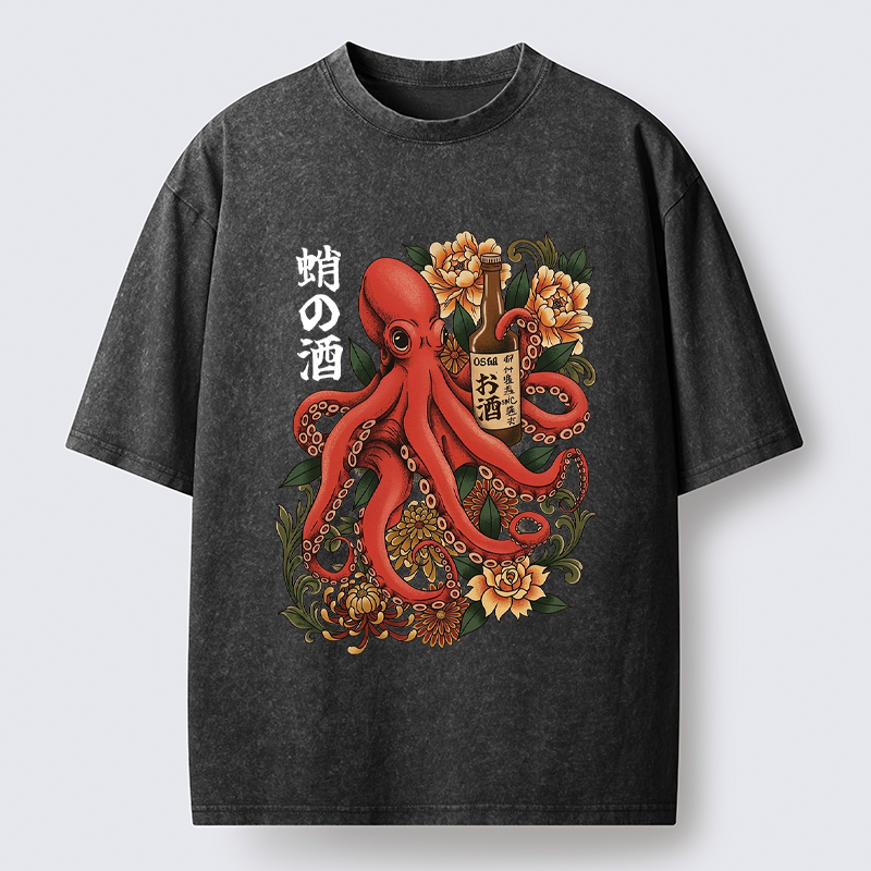 Japanese Octopus T-Shirt for Daily Wear
