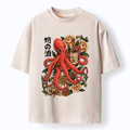 Kyoto-Lion Octopus with Sake Bottle Washed T-Shirt