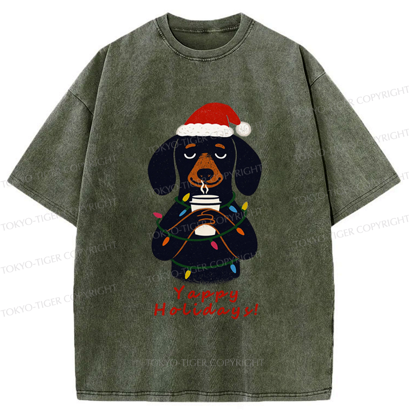 Kyoto-Lion Yappy Holidays Washed T-Shirt
